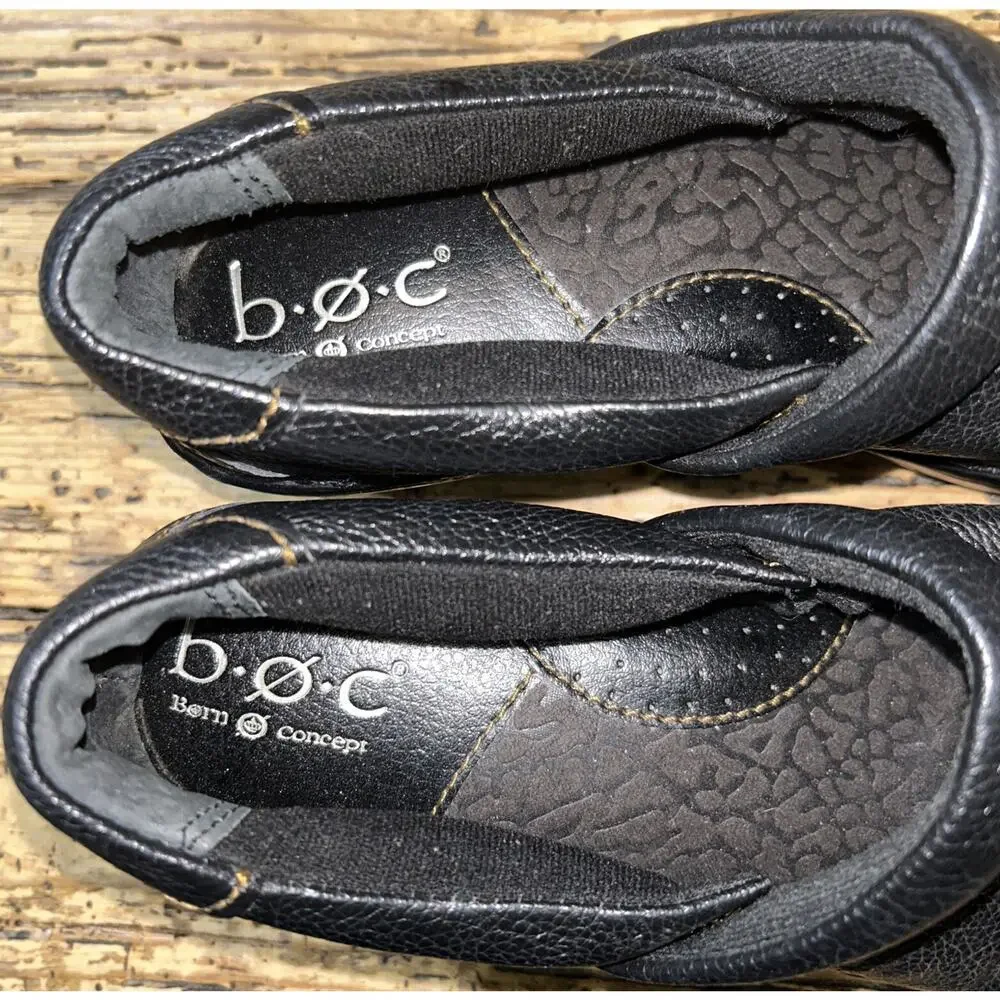 BOC Women’s Black Soft Leather Clogs Size 7/38